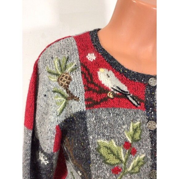 Northern Isles Cardigan Sweater Bird Lovers Womens Medium - Picture 2 of 8